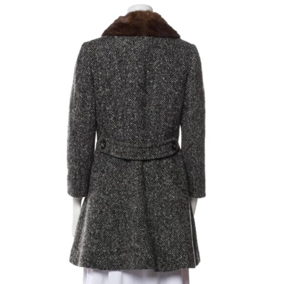 DOLCE & GABBANA Virgin Wool Tweed Pattern Fur Coat - Picture 3 of 3